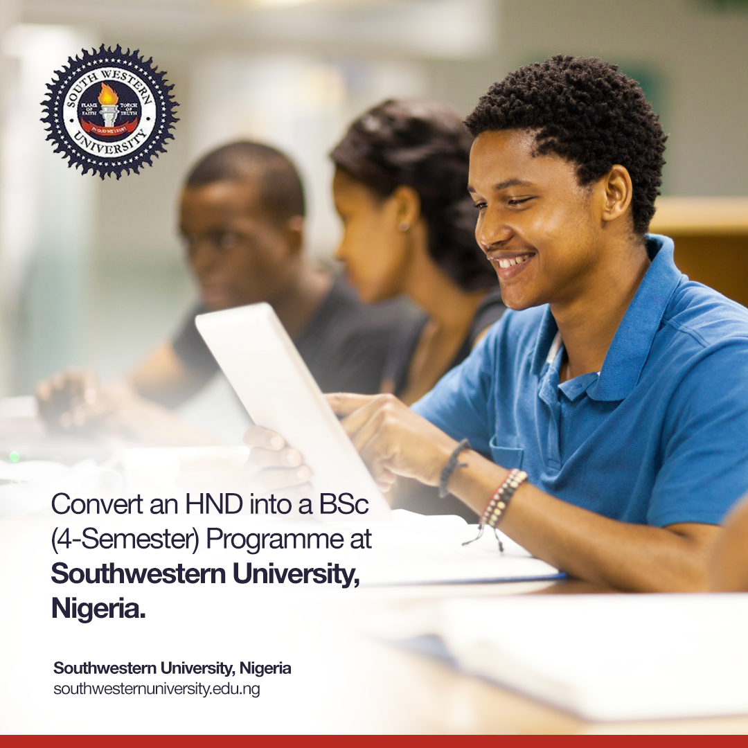 HND Top Up Degree Program at SouthWestern University, Nigeria
